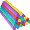 Frienda 20 Pcs Solid Pool Noodles 1.57 x 35.83 Inches Craft Foam Noodles DIY Craft Foam Swimming Pool Noodles Round Foam Tube for Kids Floating Noodles Craft Projects, Assorted Colors