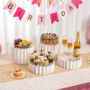 PUERSI 4 Pack Buffet Risers, Foldable Food Display Risers for Party, Display Stands for Food, Cake Cupcake Stands, Riser Display Stand for Desserts, Food, Jewelry - White