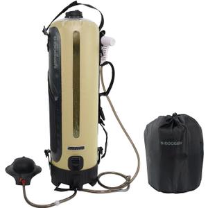 Portable Shower-20L/5.28 Gallons Camping Shower Bag, Beach Shower with Foot Pump, Temperature Display, Detachable Strap - Ideal for Camping, Beach, Travel, Outdoor Activities