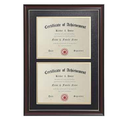 ELSKER&HOME Double Certificate Frame-Cherry Wood Color Golden Rim- 2.0mm Panels-Made for Document&Diploma for Two 8.5×11 Inch with Mat and 14×20 Inch Without Mat(Double Mat,Red with Golden Rim)
