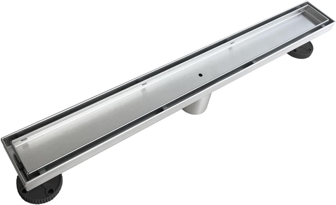 Neodrain 18-Inch Linear Shower Drain with Tile Insert Grate,Brushed 304 Stainless Steel Rectangle Shower Floor Drain, Floor Shower Drain
