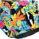 Tempt Me Women High Waisted Bikini Bottom Retro Ruched Swim Bottom Shirred Tankinis Brief (Black, XL)
