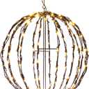 Elf Logic 16” Outdoor/Indoor LED Christmas Light Ball with Automatic Timer. Durable, Waterproof, Long-Lasting, Lightweight Bright Light Ball. Warm LED Lights for Holiday Decor, Patio, Wedding Decor