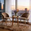 Dining Chairs Set of 2, Brown Velvet Upholstered, 19"W x 16"D x 31.3"H
