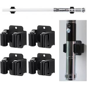 Adjustable Lightsaber Wall Mount Vertical Display Stand Horizontal Light Saber Holder for Star Wars Lightsabers Luke Skywalker lightsaber Darth Vader lightsaber Ludosport Lightsaber (Black 4pcs)