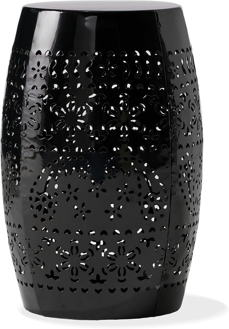 Christopher Knight Home Ruby Outdoor 12" Iron Side Table, Black, 12.25" x 12.25" x 18"