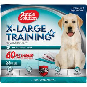 Simple Solution Extra Large Pee Pads For Dogs, Puppy Potty Training, Leak Proof Dog Pads, Pet Pee Pad, Disposable Puppy Pad, XLARGE 28"x30" (50 ct)
