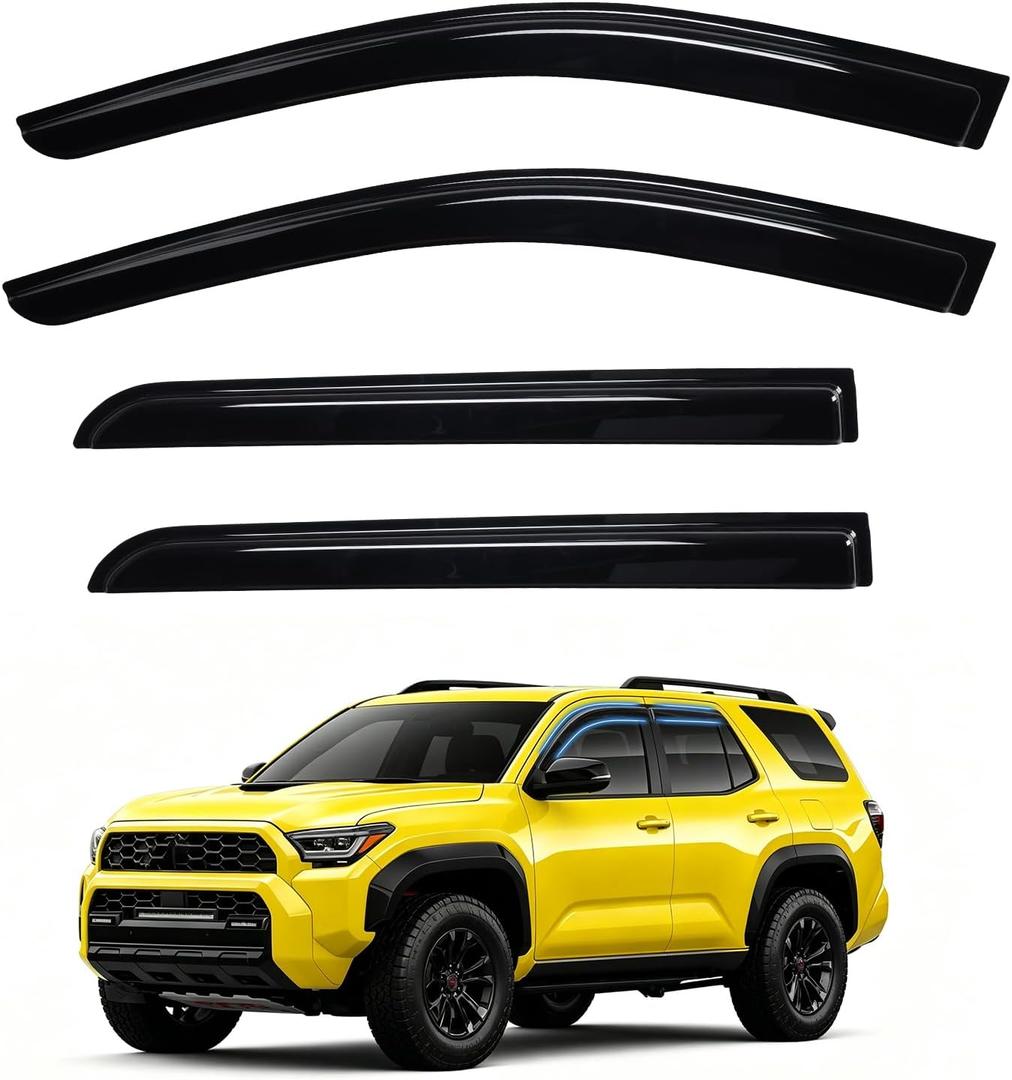 4Runner Rain Guard - Window Visors for Toyota 4Runner 2025-2026, Out-Channel Side Window Rain Guards for 4Runner Accessories, 4PCS, Black, Car Accessories