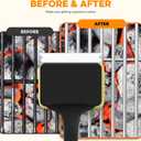 Grill Brush Bristle Free, Grill Brush with 5 Replacement Heads, Grill Cleaner Brush for Outdoor Grill, Cast Iron, Stainless Steel Grates, Grill Scraper Outdoor BBQ Grill, Dad Father Gift, Black