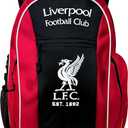 Icon Sports Officially Licensed Liverpool Adult Backpack With Soccer Ball Compartment, One Size, Red Black