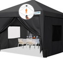 Quictent Privacy 10x10 Pop up Canopy Tent with Sidewalls and Roll-up Ventilated Windows, One Person Setup, Easy Outdoor Commercial Gazebo Shelter Enclosed Waterproof, Bonus 4 Sandbags