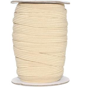 Mandala Crafts 12mm 20 Yds Roll of Cream Elastic Bands for Sewing - 1/2 Flat Elastics Cord - 1 2 Inch Braided Stretch Straps for Crafting