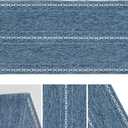 Artoid Mode Blue Rustic Cotton Linen Table Runner, Seasonal Embroidered Hollow Kitchen Dining Table Decoration for Home Party Decor 13x60 Inch