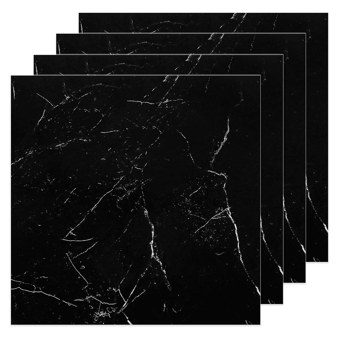 AKOLAFE 40 Sheet Vinyl Flooring 12 x 12 Peel and Stick Floor Tile Waterproof Black Marble Vinyl Floor Tiles Clearance Self Adhesive Floor Tiles Sticky Laminate Flooring for Bathroom Kitchen Basement