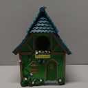 Bird Houses for Outside Cottage Garden Birdhouse Green Resin Birdhouses for Outdoors with Flower and Stone Details for Bluebird Finches Cardinals Bird Nesting Garden, Patio, Yard