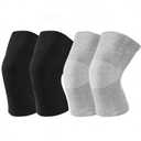 Bamboo Charcoal Compression Knee Sleeve for Runners & Arthritis - Elastic, Breathable Knee Support Pads with Warmth & Odor Control (Gray+Black) (Large)
