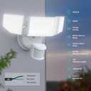 Abovizo 85W LED Security Lights Motion Sensor Light Outdoor, 8500LM Dusk to Dawn, IP65 Waterproof, 6500K, 3 Head Motion Detected Flood Light, Floodlight for Outside, Garage, Yard, Porch (White)