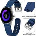 ANNEFIT Quick Release Watch Bands, Military Nylon Watch Strap for Men, Multiple Colors & Width (18mm, 19mm, 20mm, 22mm, 24mm) (Blue/Silver Buckle)