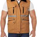 Yukirtiq Mens Outdoor Travel Vest Reflective Summer Multi-Pockets Sleeveless Jackets Cargo Safari Fishing Vests, M
