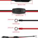 RIIEYOCA 12V 24V Cigarette Lighter Male Plug to O-Ring Terminal Extension Cord,16 AWG Heavy Duty 15A Car Cigarette Lighter Replacement Power Cable with On/Off Switch for Cars,Boats(1M/3.3FT)