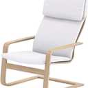 The Pello Chair Cotton Covers Replacement is Custom Made Compatible for IKEA Pello Chair Cover (Or Pello Armchair Slipcover). (Bright White)