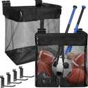 Large Mesh Slatwall Baskets 2 Sets, 16x16x12 Inch Slat Wall Mesh Baskets with 4 Hooks, 48L Mounted Hanging Slatwall Basket for Shop Garage Gym Toy Display Storage Panel Accessories