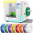 X-Maker 3D Printer for Kids and Beginners, Fully Assembled High-Speed 3D Printer with 8 PLA Filament Set, Leveling-Free Bed, Wi-Fi Printing, Resume Printing, Silent, High Precision, with App