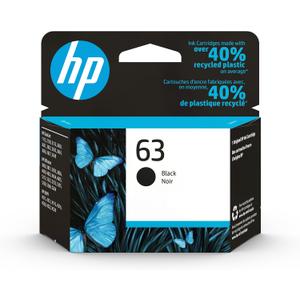 HP 63 Black Ink Cartridge | Works with DeskJet 1112, 2130, 3630; Envy 4510, 4520; OfficeJet 3830, 4650, 5200 Series | Eligible for Instant Ink | F6U62AN (170 Pages)