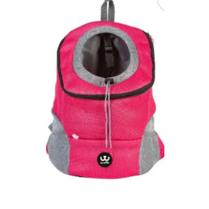 wuffie pet Carrier Backpack for Small, Medium and Large Dogs, Adjustable Breathable Oxford Fabric with mesh Window and Safety Belt (Pink, Medium) Set of 5.