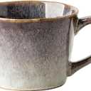 Ceramic Coffee Mug, 12 oz Tea Cup with Handle, Vintage Coffee Cup for Office and Home, Dishwasher and Microwave Safe, Purple Grey