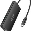Acer USB C Hub with 4K HDMI, 9-in-1 USB C to Ethernet Adapter, 5Gbps USBA 3.0 Docking Station, VGA Splitter, SD Card Reader, PD 100W Charging for MacBook, Acer, Laptops, Surface and More (Black)