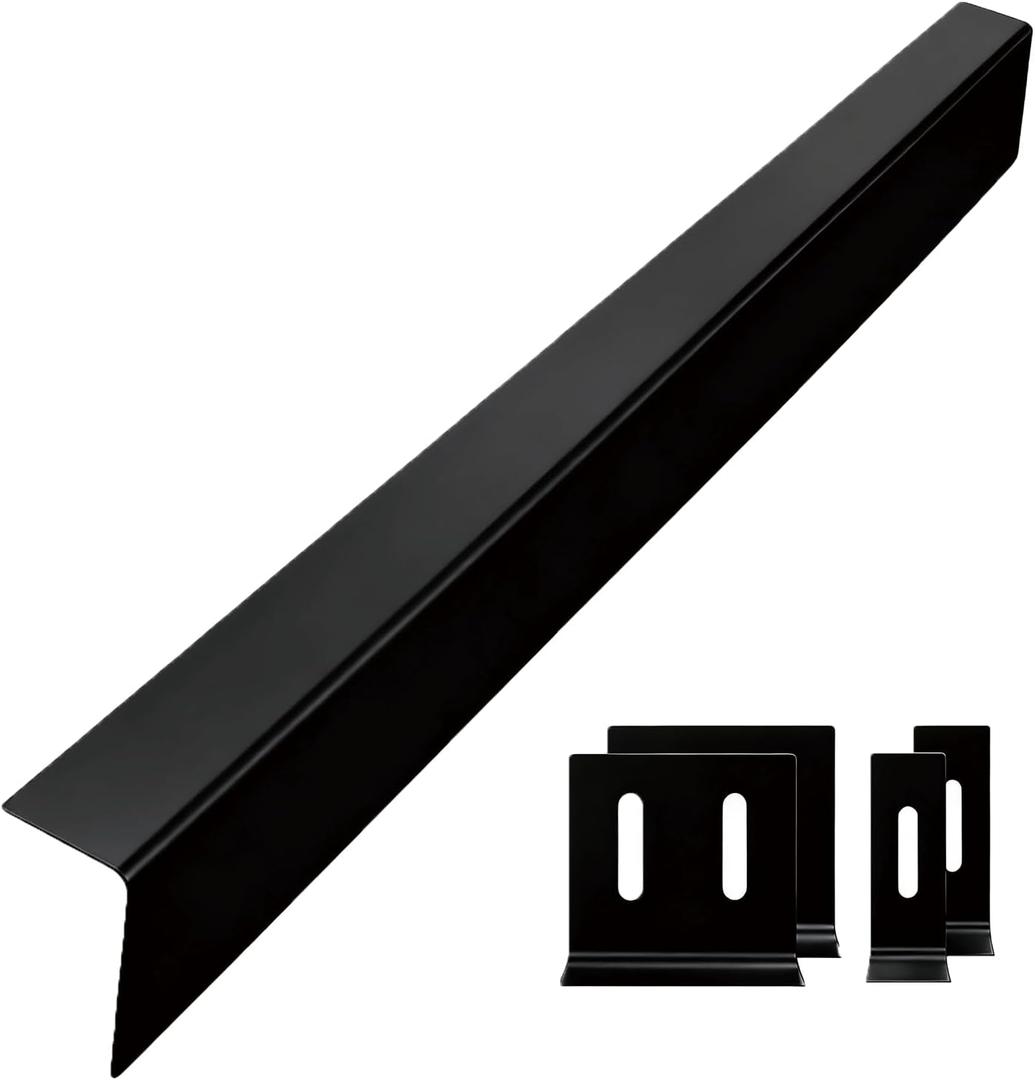 30" Slide-In Range Rear Filler Kit, Stainless Steel Stove Gap Filler Behind Range, Adjustable 1" or 2.25" Backguard Trim Kit, Easy Install Backsplash Gap Cover Compatible with 30" Ranges, Black