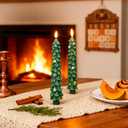 3 PCS Christmas Tree Taper Candles with Remote & Timer, Flameless Christmas Tree Wax Battery Operated Green Tree LED Candle for Christmas Home Decor(3pcs,9.5inch)