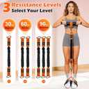 Upgraded Adjustable Pedal Resistance Band with Handles, 3-Tube 30Lb Multifunction Resistance Band for Women, Sit Up Fitness Equipment for Abdomen, Waist, Arm, Core/Abs, Leg 