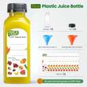 16 PACK 12 OZ Reusable Thicker Plastic Juice Bottles with Caps, Food Grade