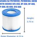 Pool Filter Cartridges Pool Filters, Cartridge for Above Ground Pool Filter, Cartridge Accessory for Use in 300 Gallon Easy Set Pool Filter Pump (4 Pack, Type D)