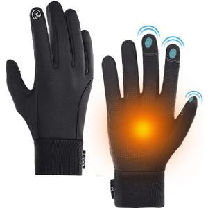LERWAY Winter Warm Gloves, Thermal Black Warm Gloves for Men Women Waterproof Touchscreen Non-Slip Freezer Gloves for Driving, Cycling, Hiking, Skating(Small)