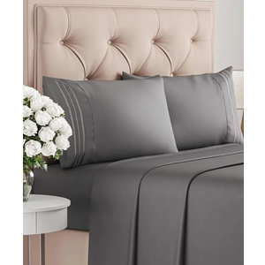 Queen Size 4 Piece Sheet Set - Comfy Breathable & Cooling Bed Sheets Set - Hotel Luxury Bedding for Women, Men, Kids, Teens, Boys & Girls - Deep Pockets, Soft and Wrinkle Free - Oeko-Tex - Dark Grey