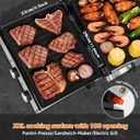 KEINVE 1700Watt Panini Press, Sandwich Maker with Temp & Time Setting, 4 Slice Large Non-Stick Versatile Grill Press, Opens 180 Degrees to Fit Steak, Fish, Vegetable and More