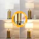 MoMyofdy Gold Lamps Set of 2 Touch Control 3-Way Dimmable Bedside Nightstand Lamps Bedroom Lamps Modern White& Gold Table Lamp with USB Type C Ports Tall Lamps for Living Room End Table Home Office