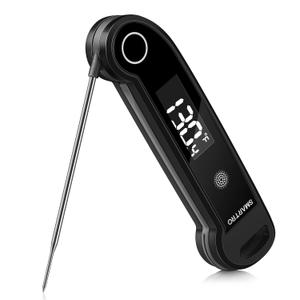 SMARTRO ST49 Digital Thermocouple Instant-Read Meat Thermometer with Ambidextrous Backlit for Food, Grilling, BBQ, Kitchen Cooking, Oil Deep Frying and Candy (Black)