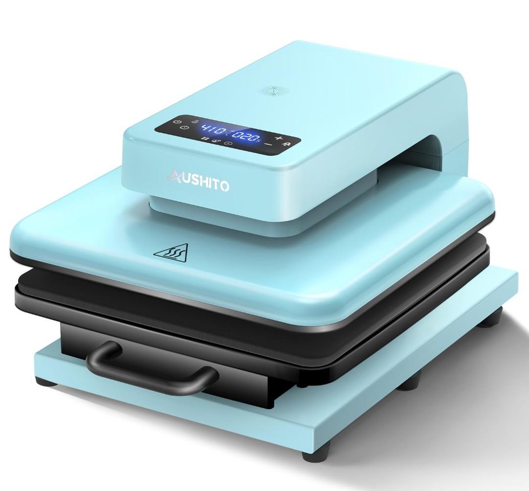 AUSHITO Upgraded Auto Heat Press - Heat Press Machine for T Shirts with Adjustable Pressure & Higher Heating Height, Heats Up Fast & Evenly Heat Press 15x15 for HTV, Sublimation, Heat Transfer Project