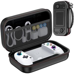 Mocagen MC1 Phone Game Controllers with Carrying Case Bundle for iPhone/Android with Led Light, Upgraded Joysticks, Turbo, Handheld Gaming Gamepad (Black+White)