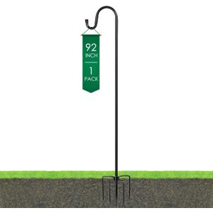 Ottsuls Shepherds Hooks with 5 Prongs Base for Outdoor - 92" Adjustable Bird Feeder Pole for Outside Hanging, Garden, Hummingbird Feeder, Plant Baskets, Solar Light Lanterns, Wedding Decor (1 Pack)