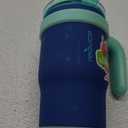 REDUCE 14 Oz Coldee Kids Tumbler with Lid and Straw - Coldee Insulated Travel Mug - Spill-Proof, Sweatproof Stainless Steel, BPA-Free - Includes Handle, Reusable Silicone Straw - Nautical Mist
