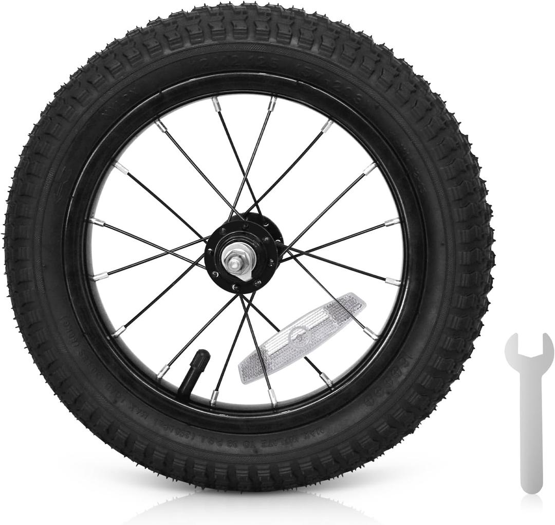 12/14/16/18/20 Inch Kids Bike Front Wheels Replacement with Solid Air Rubber Tire and Inner Tube, Bicycle Bike Wheels Don't Fit with Huffy Bike(13 Inch Wrench Included)