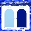 Babenest 7.2FT Arch Backdrop Cover (One Piece Double Color), Royal Blue and Baby Blue Spandex Fitted Backdrop for Photography, Round Top Chiara for Party Ceremony Birthday Baby Shower Decoration