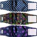 Reusable Dog Diapers Male, Washable Premium Belly Bands for Male Dogs-Pack of 3, High Absorbing Small Dog Wraps, for Doggie & Puppy in Incontinence or Excitable Urination and Training (M)