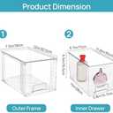 Vtopmart 4 Pack Large Stackable Storage Drawers,Easily Assemble Acrylic Bathroom Closet Undersink Organizers and Storage,Plastic Bins for Kitchen Cabinets,Pantry,Makeup,Medicine Organization