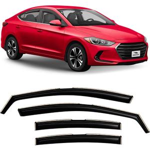 Voron Glass in-Channel Extra Durable Rain Guards for Hyundai Elantra 2017-2020 Sedan, Window Deflectors, Vent Window Visors, 4 Pieces - 220197
